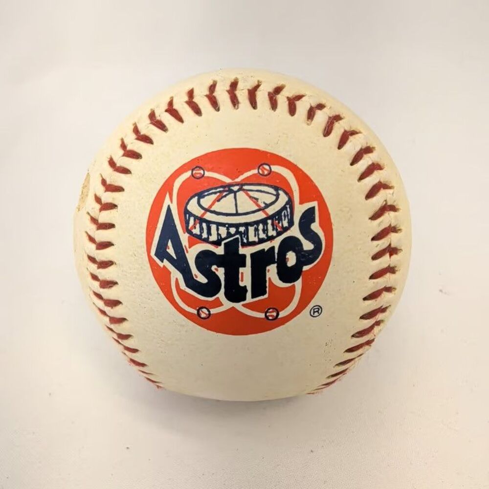 Vintage Houston Astros 1988 Baseball Astrodome Logo MLB SPC Souvenir Ball White